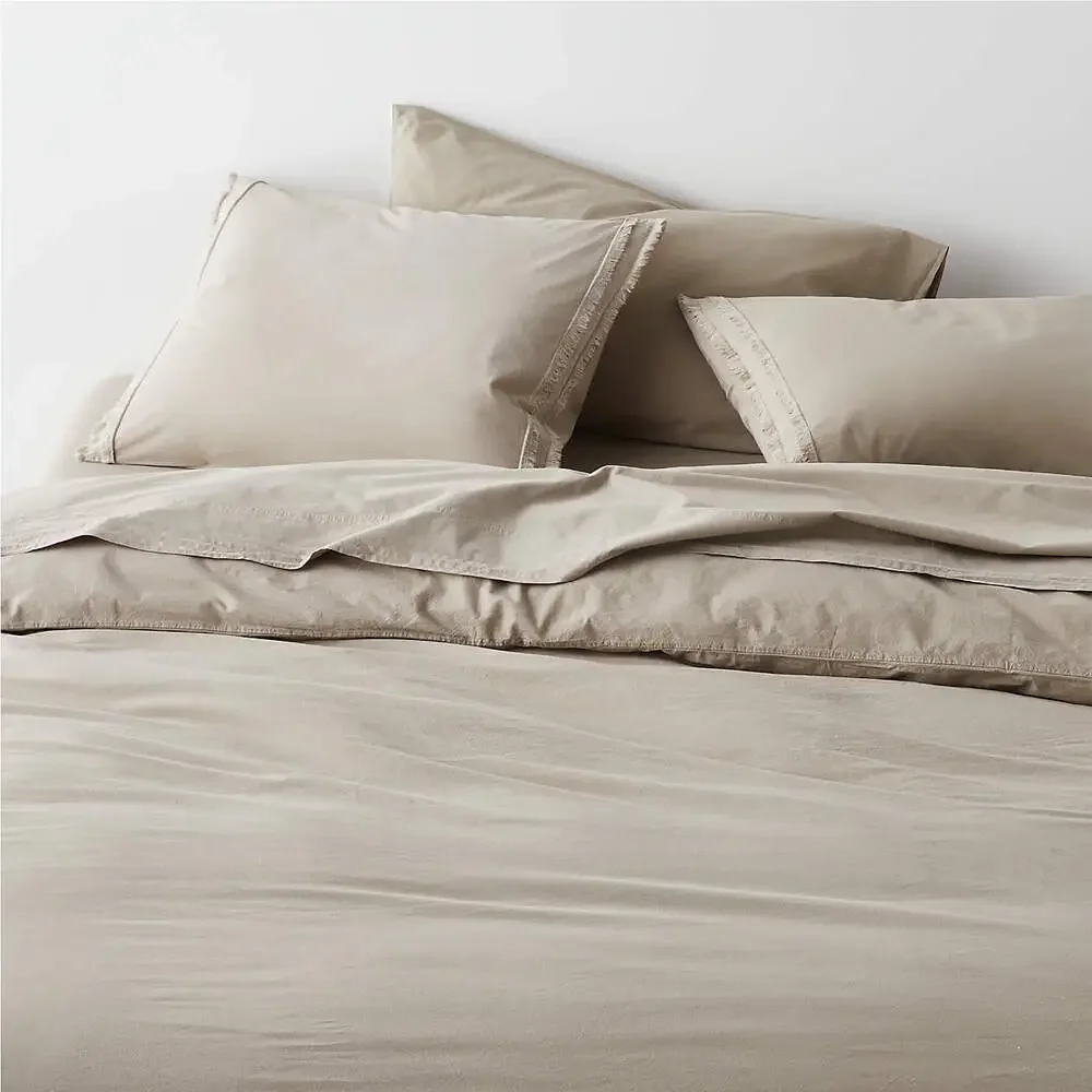 Crate&Barrel Full Sheet Set – Washed Organic Cotton – Sand Beige – NWT